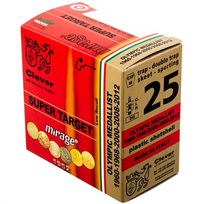 Clever Mirage Super Target 12 GA 2 3/4dr 1oz #8 250/Case (25 rounds per box)