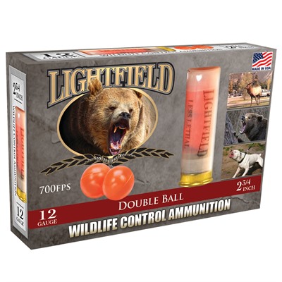 Lightfield Wildlife Control Mid-Range Rubber Ball Buckshot 12 Gauge Ammo 2 3/4 5 Round Box