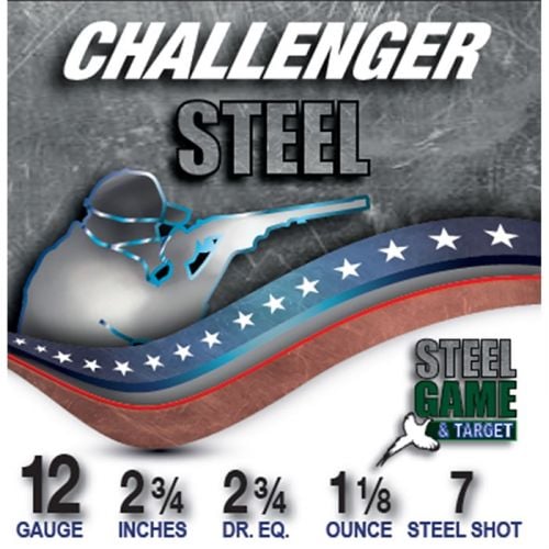 Challenger Steel Game & Target 12 GAUGE 2-3/4 1-1/8OZ #7 STEEL SHOT 250/CASE