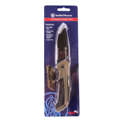 Smith & Wesson by BTI Tools Boot Knife with 2 3./4 Blade, Flat Dark Earth Rubberized Handle