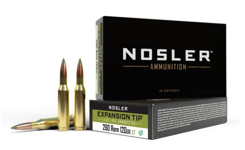 Nosler Expansion Tip Rifle Ammunition 260 Rem. 120 gr. ET SP 20 rd.