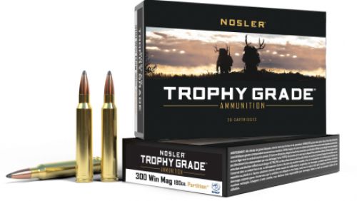 Nosler Trophy Grade Rifle Ammunition 300 Win. Mag. 180 gr. PT SP 20 rd.