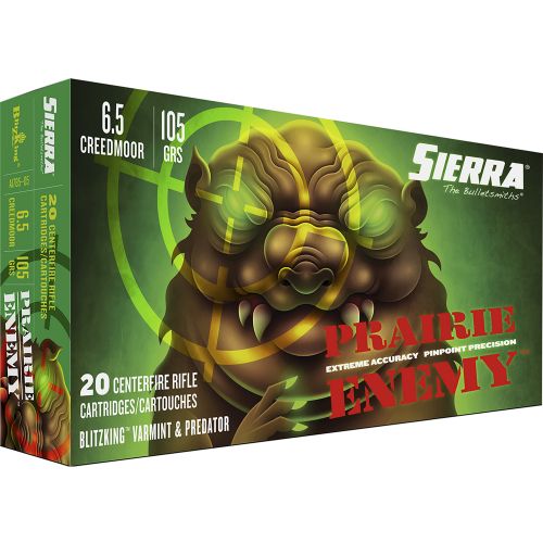 Sierra Prairie Enemy Rifle Ammo 6.5 Creedmoor 105 gr. BlitzKing