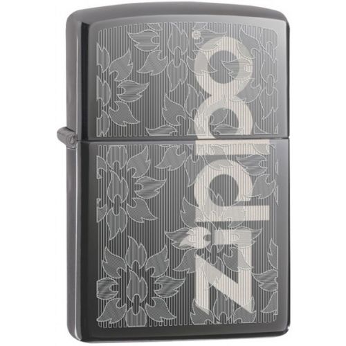 Zippo Black Ice Engraved Zippo Logo Lighter