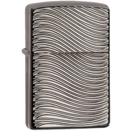 Zippo Armor Black Ice Deep Carve Sleek Design Lighter