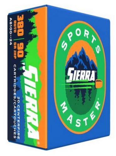 Sierra Sports Master 380 Auto 90 GR JHP Ammo 20 rnds