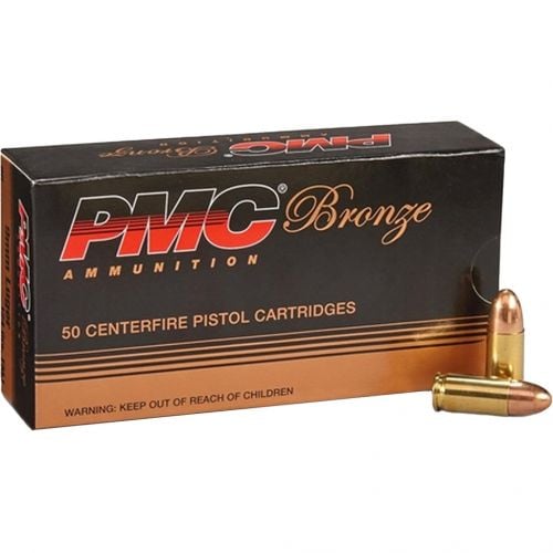 PMC Bronze Pistol Ammo, 9mm Luger, 147 grain, Full Metal Jacket, 50/box