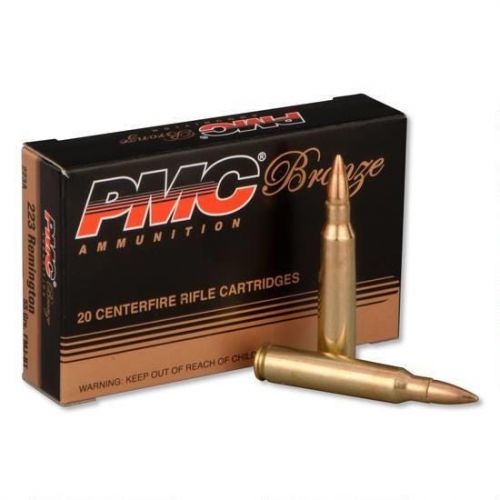 PMC Bronze .223 Remington Ammo, 55gr Full Metal Jacket Boat Tail, 20ct Box