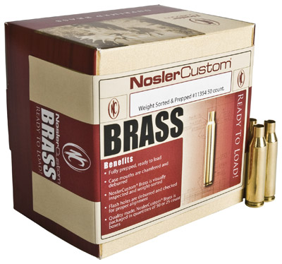 Nosler Custom Unprimed Brass For 243 Winchester 50/Box