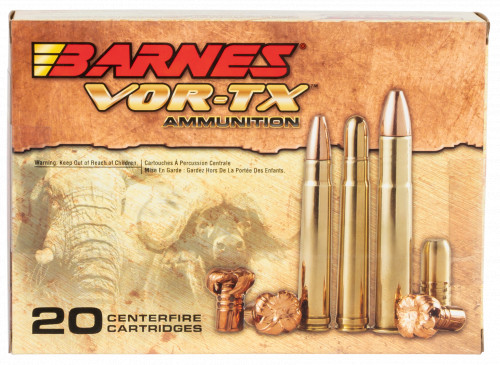 Barnes VOR-TX Safari TSX Flat Base 458 Lott Ammo 20 Round Box