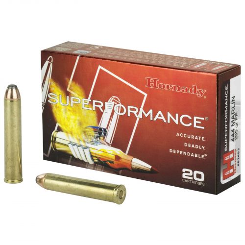 Hornady SuperFormance  444 Marlin Ammo  265 GR Flat Point  2400 fps 20 Rd box