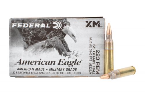 Federal XM 223 Remington/5.56 Nato Metal Case 55 GR 3250 fps
