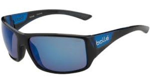 Bolle Tigersnake Sporting Glasses Shiny Black/Matte Blue Frame Blue Mirro