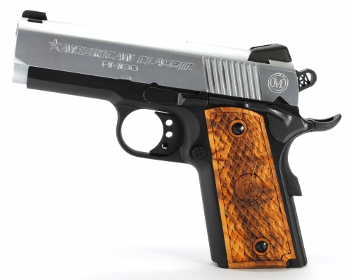 American Classic ACA45DT 1911 Amigo 45 ACP 3.50 7+1 Blued Hard Chrome Slide Hardwood Grip