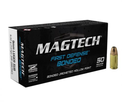 Magtech First Defense 9mm 147 GR Bonded Jacket Hollow Point 50 Bx/