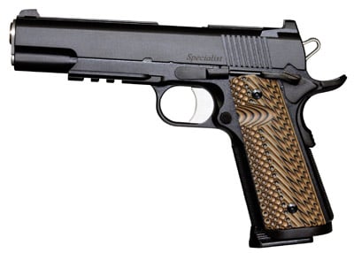 Dan Wesson 01992 Specialist 45 ACP Single/Double 5 8+1 Brown VZ Operator II G10 Grip Black Stainless Steel Slide