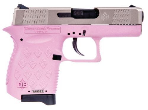 Diamondback DB9 DAO 9mm 3 6+1 Pink Poly Grip/Frame Nickel Slide