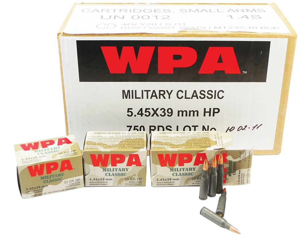 Wolf Military 5.45mmX39mm Boat Tail Hollow Point 55Gr. - 750 Rnds