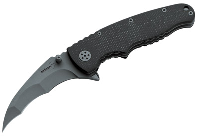 Boker Baby Bat 440C Powder Coated Blade Hawkbill Bla