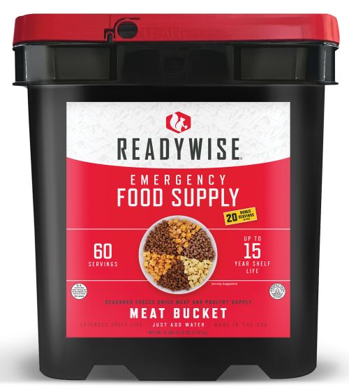 ReadyWise Grab N Go Bucket Freeze Dried Meat/Rice 60 Servings per Bucket