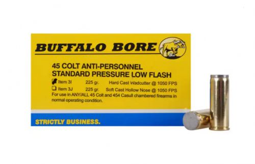 Buffalo Bore Ammunition Handgun 45 Colt Wad Cutter 225