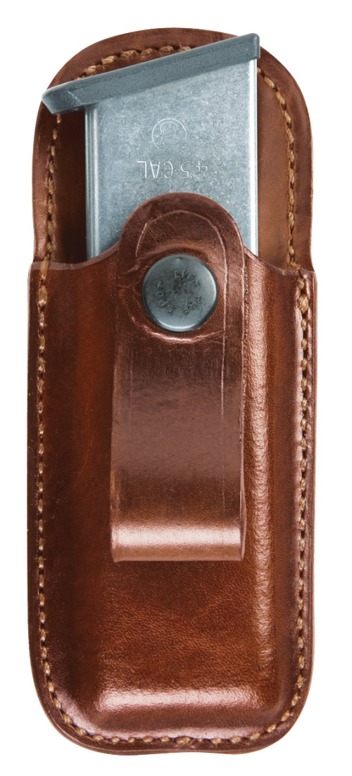 Bianchi 23174 Open Top Mag Pouch IWB Single Tan Leather Belt Loop Belts 1.75 Wide Compatible w/ 45 Clot
