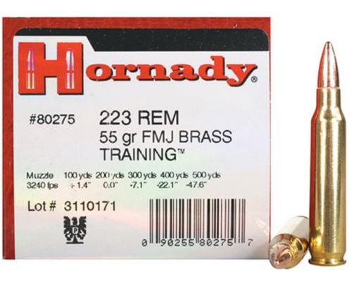 Hornady Custom  223 Remington Ammo 55gr Full Metal Jacket Boat Tail  50 Round Box