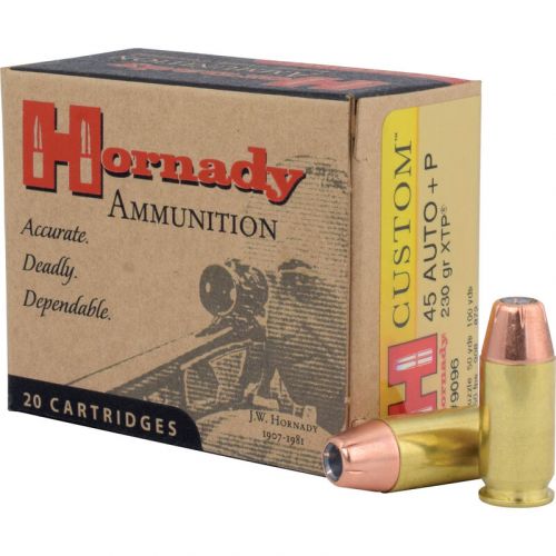 Hornady Custom XTP Ammo  45 ACP +P  230gr  20 Round Box