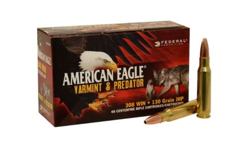 American Eagle Varmint & Predator  308Win  Jacketed Hollow Point  130GR 40 Round Box