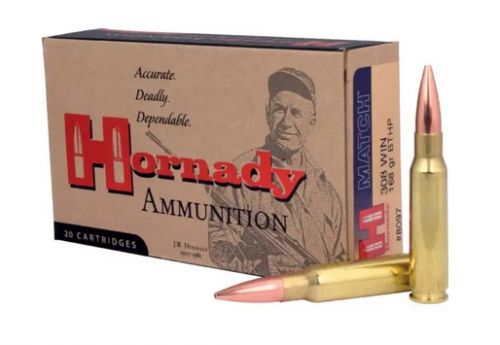 Hornady 308 Winchester 168 Grain AMax Match