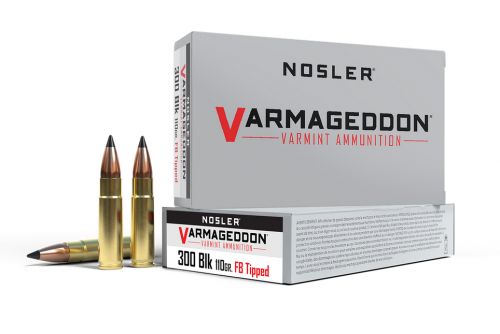 Nosler Varmageddon Flat Base Tipped 300 AAC Blackout Ammo 110 gr 20 Round Box