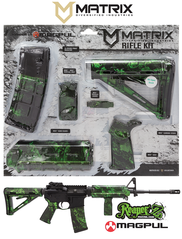 MDI Magpul MilSpec AR-15 Furniture Kit Reaper Z Green | MAGMIL05ZG