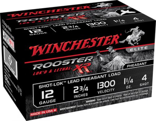 Winchester Ammo SRXR124 Rooster XR Shot-Lok 12 GA 2.75 # 4 sho