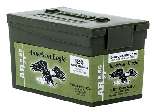 Federal M855 5.56 NATO 62GR FMJ 120 Mini Ammo Can 5 pack