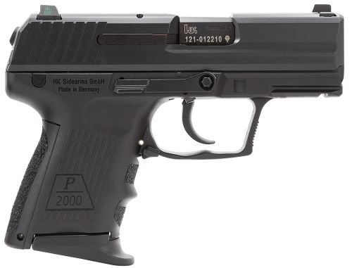 Heckler & Koch H&K P2000 V2 LEM 9mm Luger 3.66 13+1 (2) Black Blued Steel Slide Black Interchangeable Backstrap Grip NMS