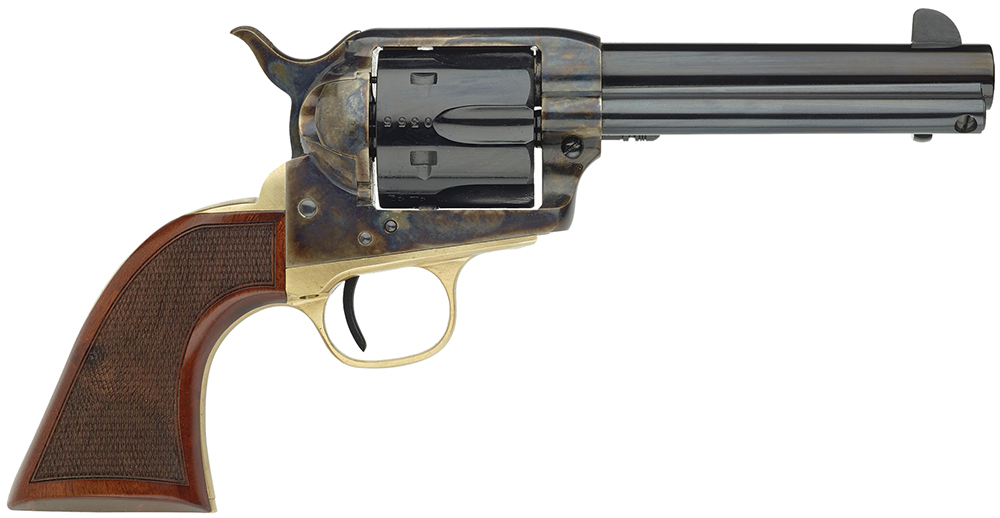 Taylors & Co. 1873 Ranch Hand Blued/Case Hardened Checkered Grip 357 Magnum Revolver
