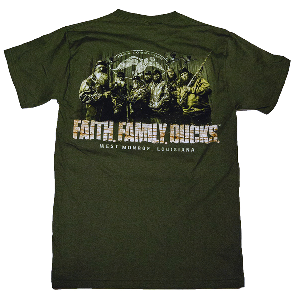 Duck Commander Faith.Family.Ducks. T-Shirt Moss Green XXL Cotton