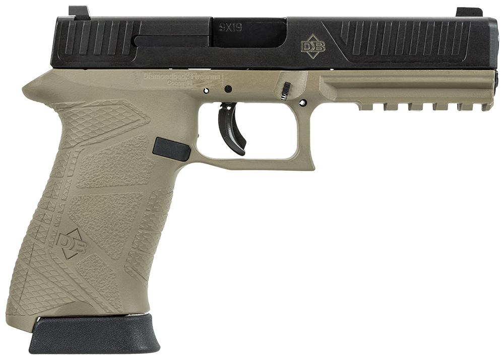 Diamondback Full Size DAO 9mm 4.75 15+1 FDE Frame/Black Slide