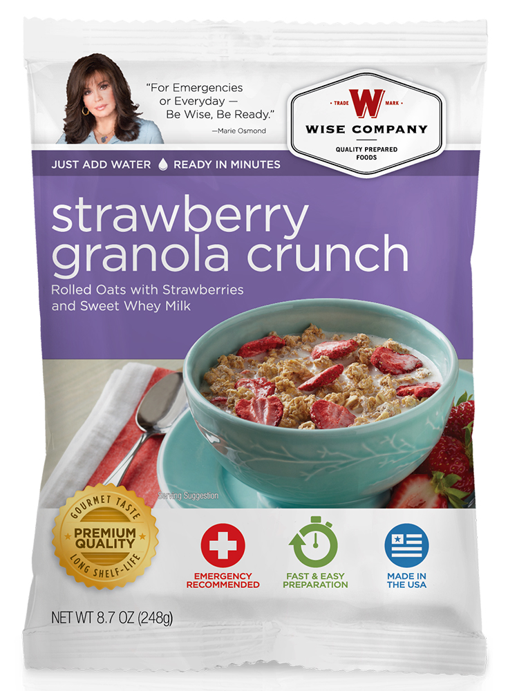 Wise Foods Outdoor Camping Pouch Strawberry Granola 6 Count