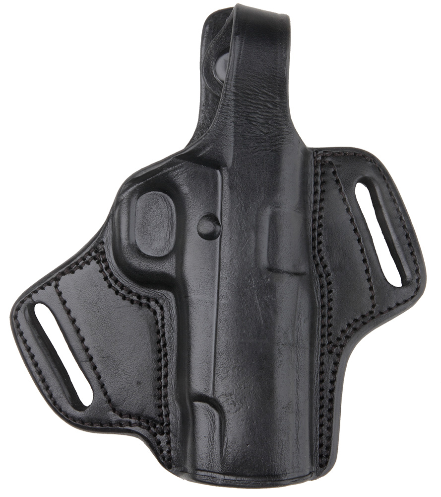 Bulldog Deluxe Molded Automatic Holster w/Thumb Break RH Medium Leather Bl