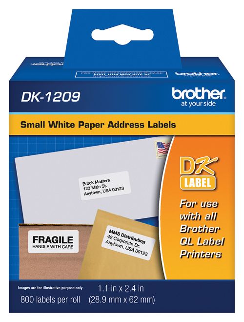 Brother Labels Small White 1.1 x 2.4 Roll of 800