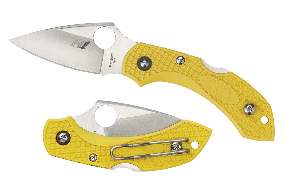 Spyderco Dragonfly II Salt 2.25 H-1 Steel Serrated Blade FRN Yellow