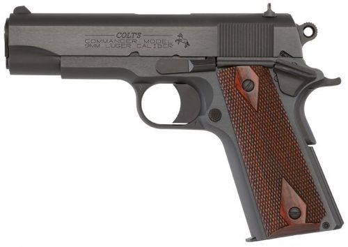 Colt Mfg O4610 1991 Commander Single 9mm 4.3 9+1 Rosewood Grip Blued Receiver