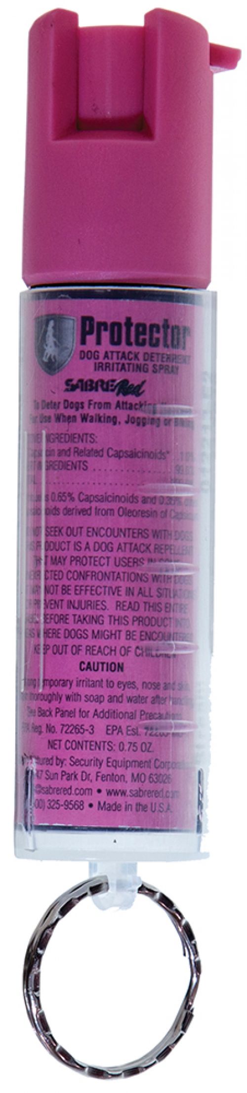 Sabre Protector Dog Pepper Spray 14 Bursts .75oz 12ft w/KeyRing Pin