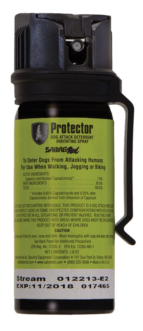 Sabre Protector Dog Pepper Spray Contains 8 Bursts 1.8oz 15ft w/Belt Cli