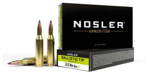 Nosler BT Ammunition 243 Winchester 90 Grain Ballistic Tip Box of 20