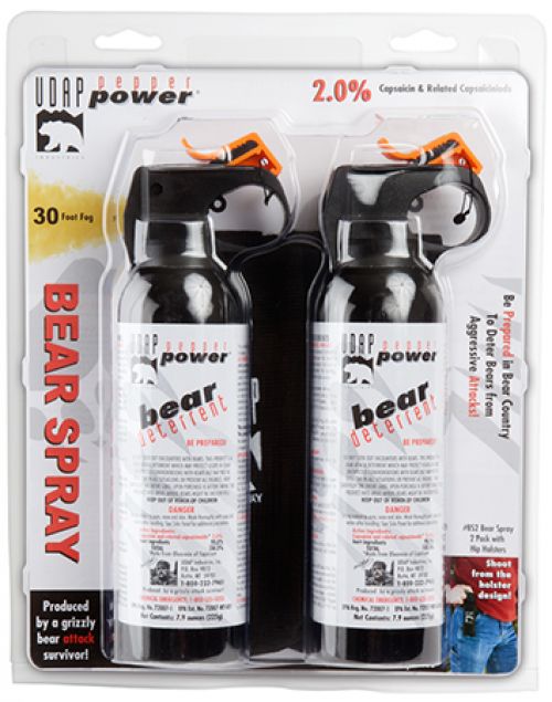 UDAP Bear Spray 7.9oz/225g Up to 35 Feet 2-Pack Black