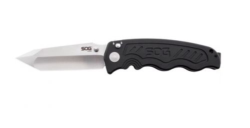 SOG ZM1013CP Zoom Tanto Folder 3.6 AUS-8 Tanto 6061-T6 Anodized Aluminum Black