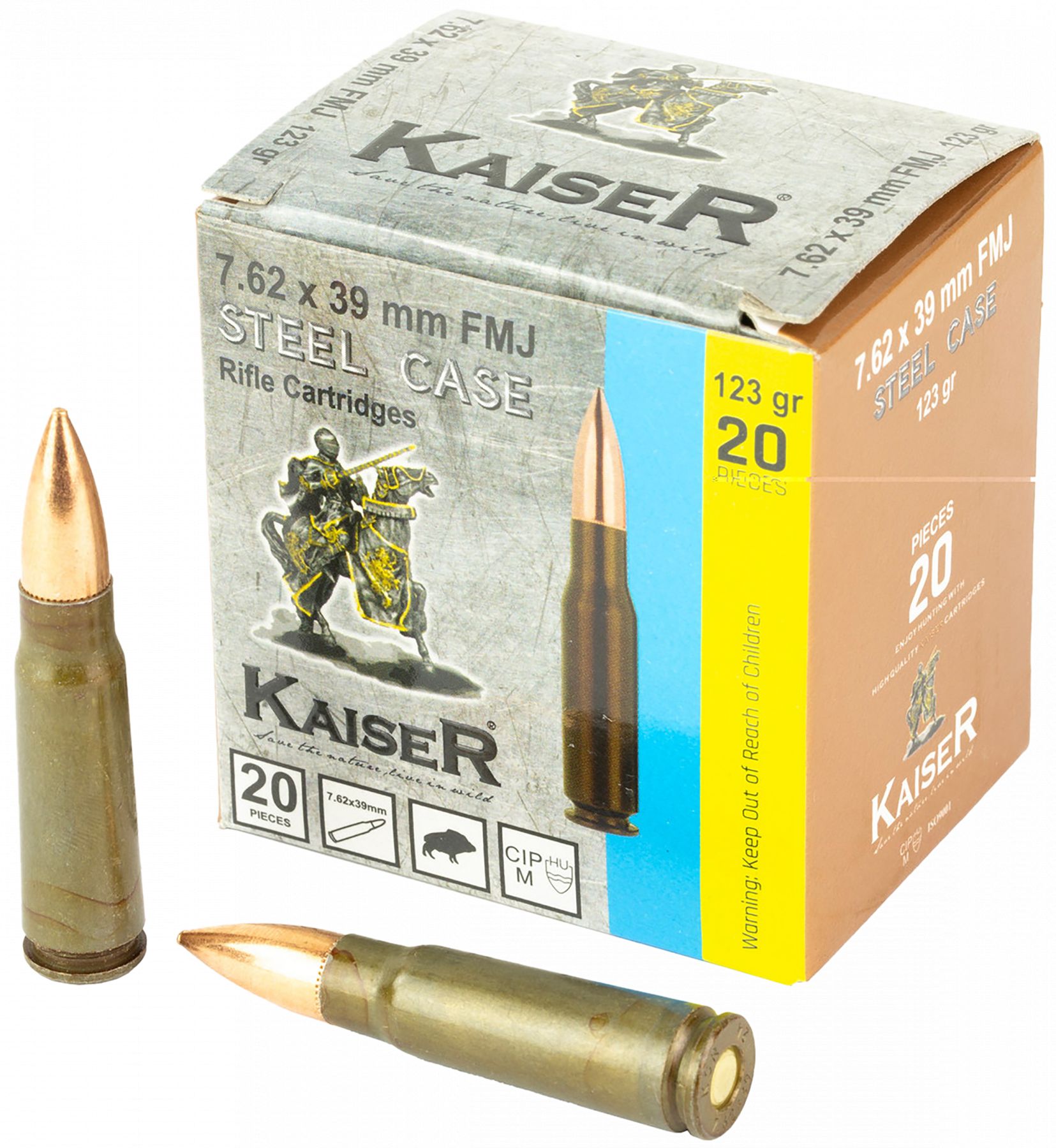 Century Arms Kaiser 7.62X39 123gr Full Metal Jacket 20 Per Box50