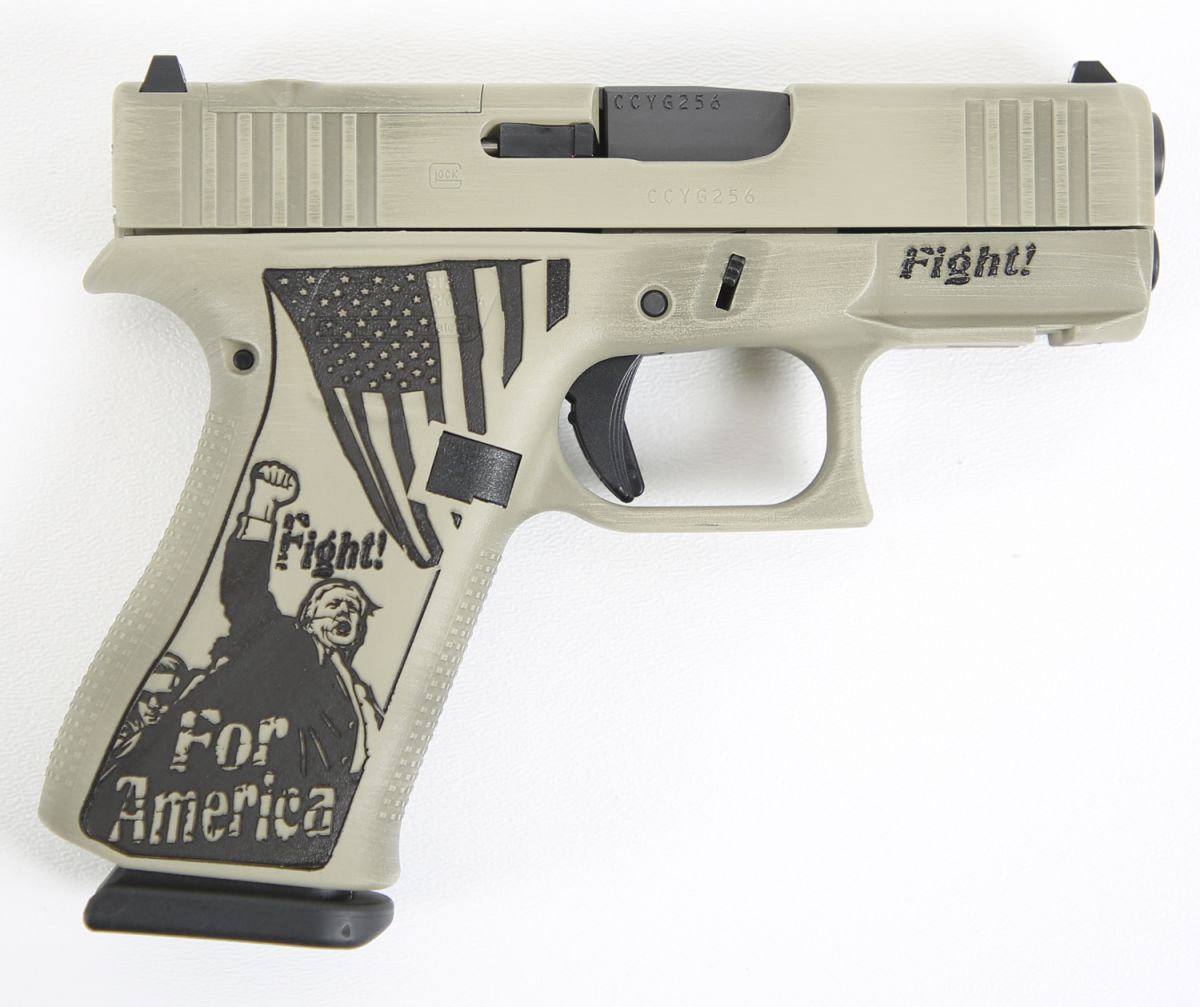 Glock 43X MOS Distressed Verde Trump 9mm Semi-Auto 3.4